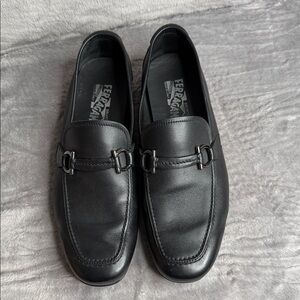 Salvatore Ferragamo Classic Black Leather Slip-Ons